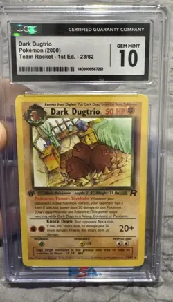 (POP 9) Dark Dugtrio 23/82 1st Edition Pokemon Team Rocket CGC Pristine 10 - Image 1