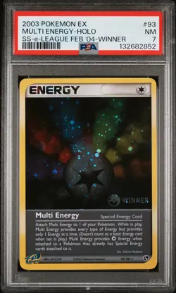 2003 POKEMON EX SANDSTORM E-LEAGUE FEBRUARY 2004-WINNER MULTI ENERGY-HOLO PSA 7 - Image 1