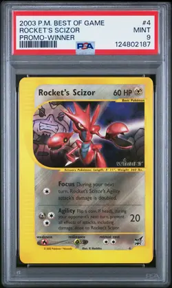 2003 POKEMON BEST OF GAME PROMO WINNER #4 ROCKET'S SCIZOR PSA 9 - Image 1