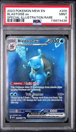 Pokemon Mew EN BLASTOISE EX 151 Special Illustration Rare 200/165 PSA 9 🌿 MINT - Image 1