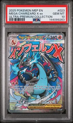 PSA 10 MEGA CHARIZARD X EX #023 BLACK STAR PROMO 2025 POKEMON MEP EN MEGA UPC - Image 1