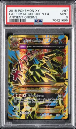2015 POKEMON XY ANCIENT ORIGINS #97 FULL ART/PRIMAL GROUDON EX PSA 9 - Image 1
