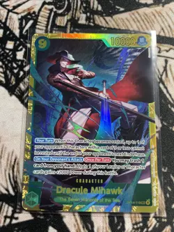 One Piece TCG English OP14-119 Dracule Mihawk SEC Foil - In Hand - Image 1