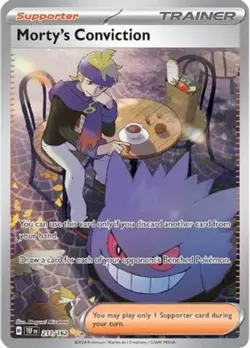 1x Morty's Conviction - 211/162 - Special Illustration Rare NM-Mint Pokemon SV05 - Image 1