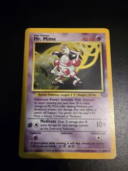 Pokemon TCG Jungle Mr Mime Holo Rare Card 6/64 WOTC Vintage LP-/MP+ Condition - Image 2