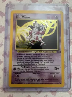 Vintage 1999 Pokemon TCG Jungle Unlimited Mr. Mime Holo 6/64 Card CLEAN! NM - Image 1