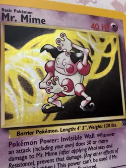 Vintage 1999 Pokemon TCG Jungle Unlimited Mr. Mime Holo 6/64 Card CLEAN! NM - Image 4