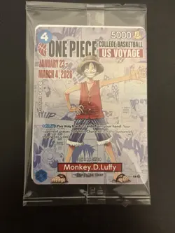 One Piece College Basketball US Voyage Monkey D. Luffy Promo Card 2026 - Image 1