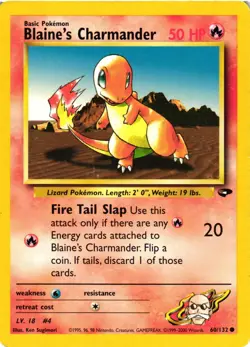 Pokemon TCG Blaine's Charmander Gym Challenge Common Card 60/132 Unlimited MP - Image 1