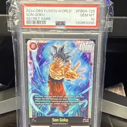 DBS Fusion World Son Goku FB04-129 Secret Rare Battle Card PSA 10 2024 - Image 1