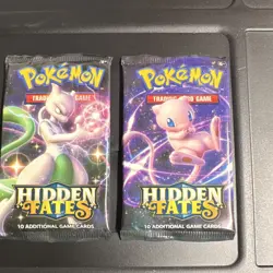 Pokemon TCG Hidden Fates Booster Pack English 2 Packs Mewtwo Mew 10 Cards - Image 1