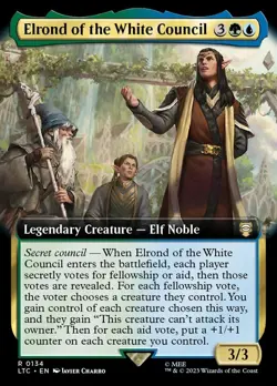 LTC Extended Art ELROND OF THE WHITE COUNCIL 1x Rare Lord of the Rings MTG NM - Image 1