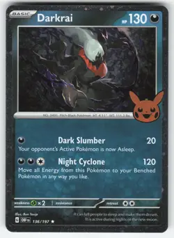 Darkrai Cosmos Holo 136/197 Pokemon TCG Trick or Trade NM - Image 1