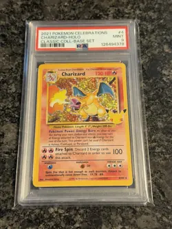 2021 Pokemon Celebrations Classic Collection Base Set #4 Charizard Holo PSA 9 - Image 1