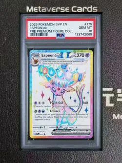 2025 POKEMON SVP EN-SV BLACK STAR PROMO #175 ESPEON EX PSA 10 GEM - Image 1