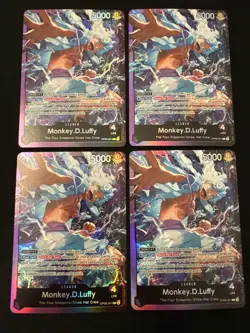 4 One Piece Monkey.D.Luffy Gear 5 (OP09-061) Leader St-26 Foil NM - Image 1