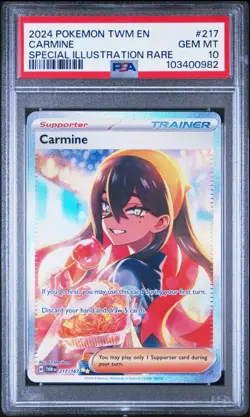 PSA 10 Carmine 217/167 Full Art SIR Twilight Masquerade 2024 Pokemon - Image 1