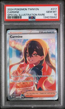 PSA 10 Carmine 217/167 Full Art SIR Twilight Masquerade 2024 Pokemon - Image 1