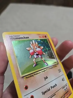 Pokemon TCG Hitmonchan Base Set 7/102 Holo 1999-2000 Wizards Base Set Copyright - Image 2