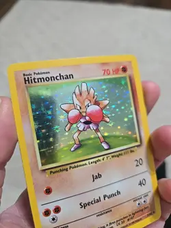 Pokemon TCG Hitmonchan Base Set 7/102 Holo 1999-2000 Wizards Base Set Copyright - Image 3