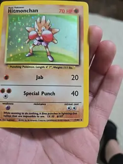 Pokemon TCG Hitmonchan Base Set 7/102 Holo 1999-2000 Wizards Base Set Copyright - Image 5