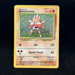 Pokemon TCG Hitmonchan Base Set 7/102 Holo 1999-2000 - Image 1