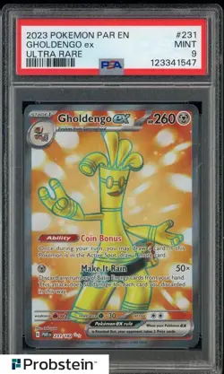 2023 Pokemon TCG S & V Paradox Rift PAR EN #231/182 Gholdengo EX PSA 9 MINT - Image 1