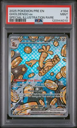 2025 Pokemon TCG Prismatic Evolutions Gholdengo ex SIR #164/131 PSA 9/MINT - Image 1