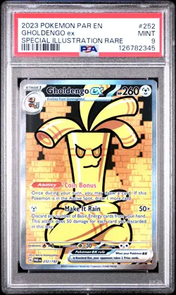 PSA 9 Gholdengo Ex #252 2023 Pokemon Par En-Paradox Rift 126782345 - Image 1