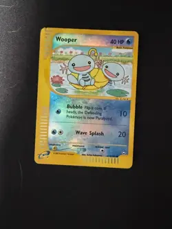 Pokemon TCG Aquapolis Wooper 117/147 Reverse Holo Card 2002 Played Vintage RARE - Image 1