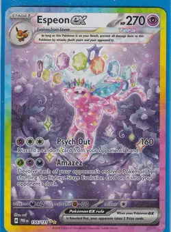 Pokemon TCG Espeon EX Prismatic Evolutions Holo Card 155/131 - Image 1