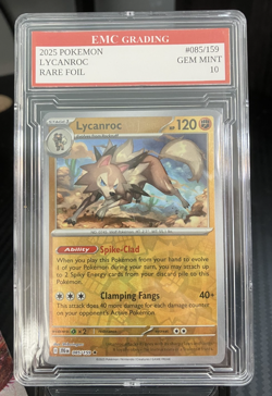 LYCANROC 2025 FOIL #085/159 Pokemon Card GRADED 10 TCG CCG - Image 1