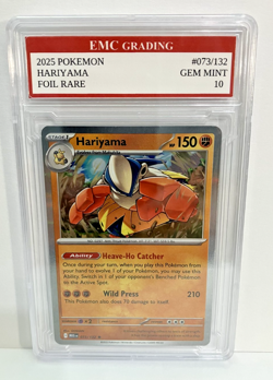 HARIYAMA #073/132 RARE FOIL Pokemon 2025 Card GRADED 10 MINT TCG CCG - Image 1