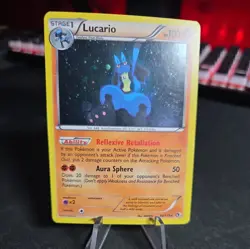 Pokemon TCG Lucario Legendary Treasures Reverse Holo Holo Rare Card 80/113 MP - Image 1