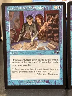 4x Accumulated Knowledge #26 Nemesis MTG Magic - Image 2