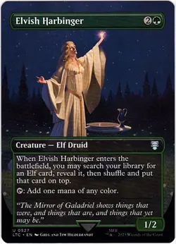 MTG The Lord of the Rings Elvish Harbinger Borderless (Uncommon) - Image 1