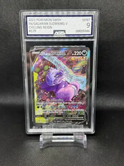 2021 Pokemon Galarian Slowking V Full Art 179/198 Chilling Reign AGS 9 - Image 1