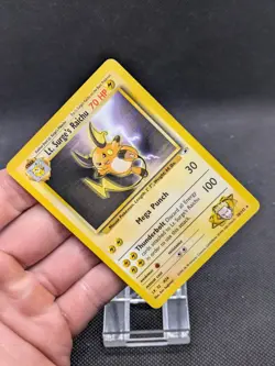 Pokemon Lt. Surges Raichu Card 28/132 Gym Heroes WOTC LP EXCELLENT - Image 2