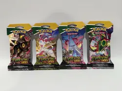 Pokemon SWSH EVOLVING SKIES Lot Of 4 Sleeved Blisters ART SET FACTORY SEALED - Image 1