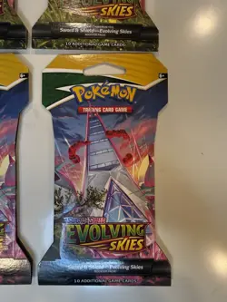 Pokemon TCG Evolving Skies Sleeved Booster Blister Packs Factory Sealed Lot of 4 - Image 3