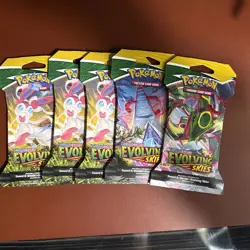 Pokemon SWSH EVOLVING SKIES Lot Of 10 Sleeved Blisters ART SET FACTORY SEALED - Image 4