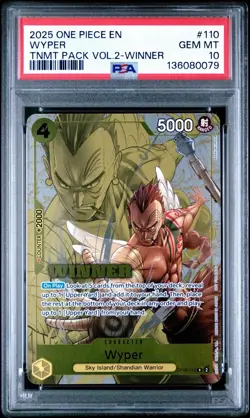 Wyper WINNER Pack 2025 Vol. 2 OP06-114 One Piece TCG Card - PSA 10 POP 5 - Image 1