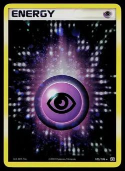 Pokemon Card - Psychic Energy Emerald 105/106 Holo SWIRL Rare - Image 1