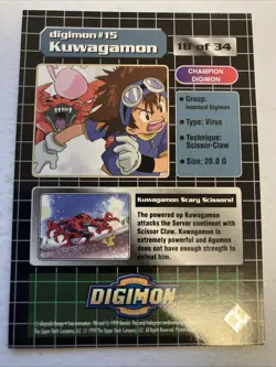 Kuwagamon Holo Digimon 1999 Upper Deck Card - Image 4