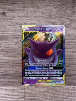 Pokemon TCG Gengar & Mimikyu GX TAG TEAM Ultra Rare Holo Card Sm-Team Up 53/181 - Image 1