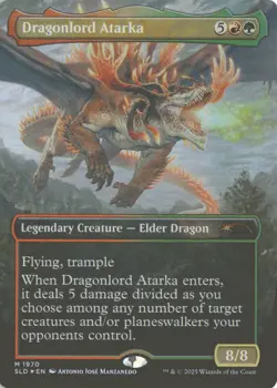 MTG Dragonlord Atarka (1970) *Rainbow Foil* 2-sided Secret Lair: They Grow Up NM - Image 1