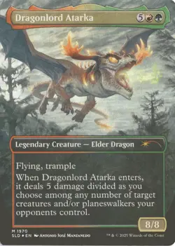 MTG Dragonlord Atarka (1970) *Rainbow Foil* 2-sided Secret Lair: They Grow Up NM - Image 2