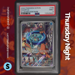 2024 POKEMON SV STELLAR CROWN #148 SQUIRTLE ILLUSTRATION RARE PSA 9 - Image 1