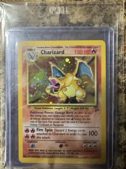(Swirl) Pokemon Charizard Holo Base Set 2 4/130 LP - Image 1