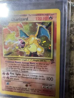 (Swirl) Pokemon Charizard Holo Base Set 2 4/130 LP - Image 2